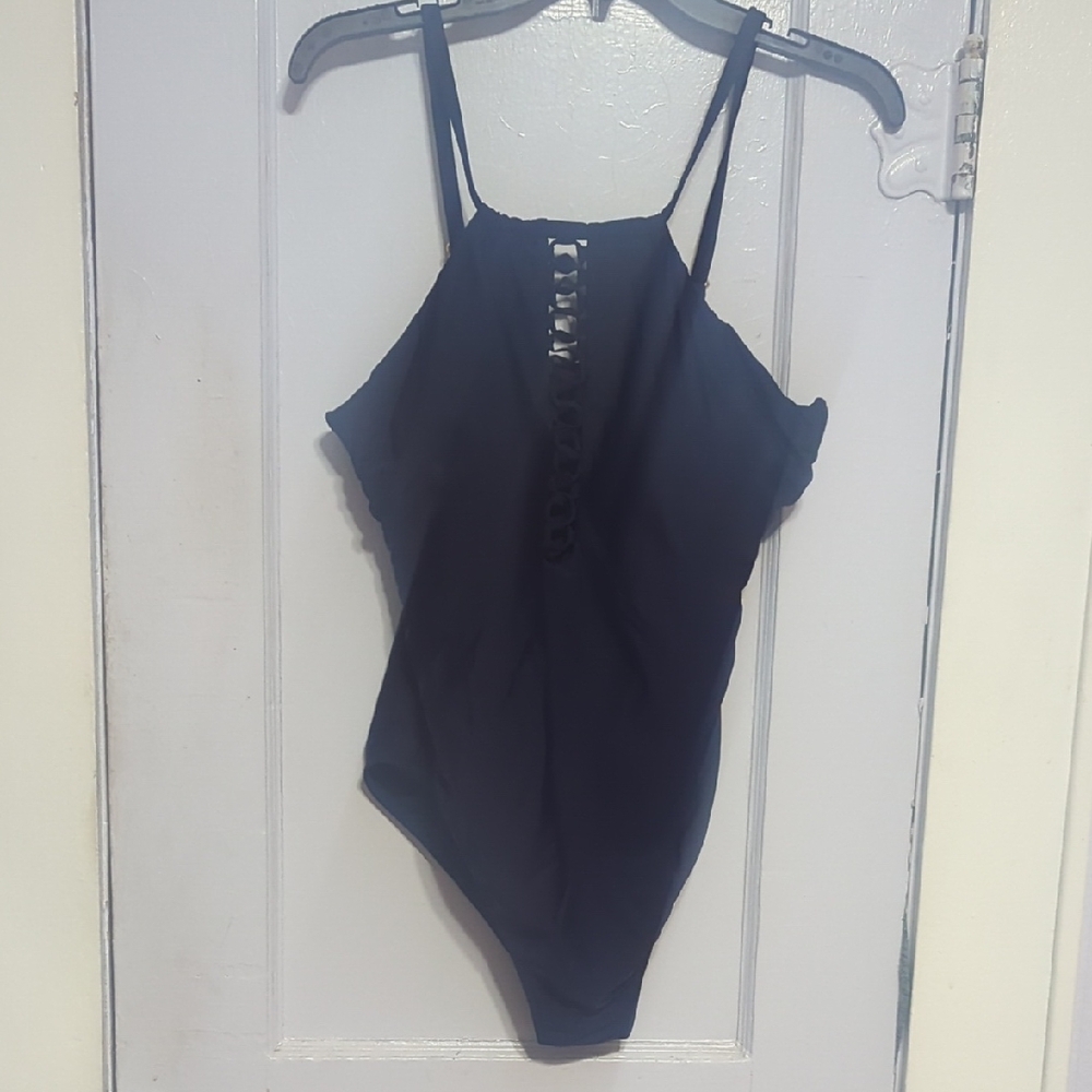 Navy  Blue Strappy Bodysuit